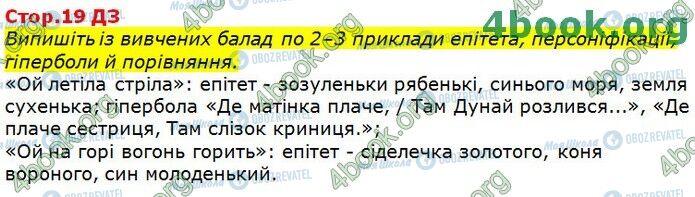 ГДЗ Укр лит 9 класс страница Стр.19 ДЗ